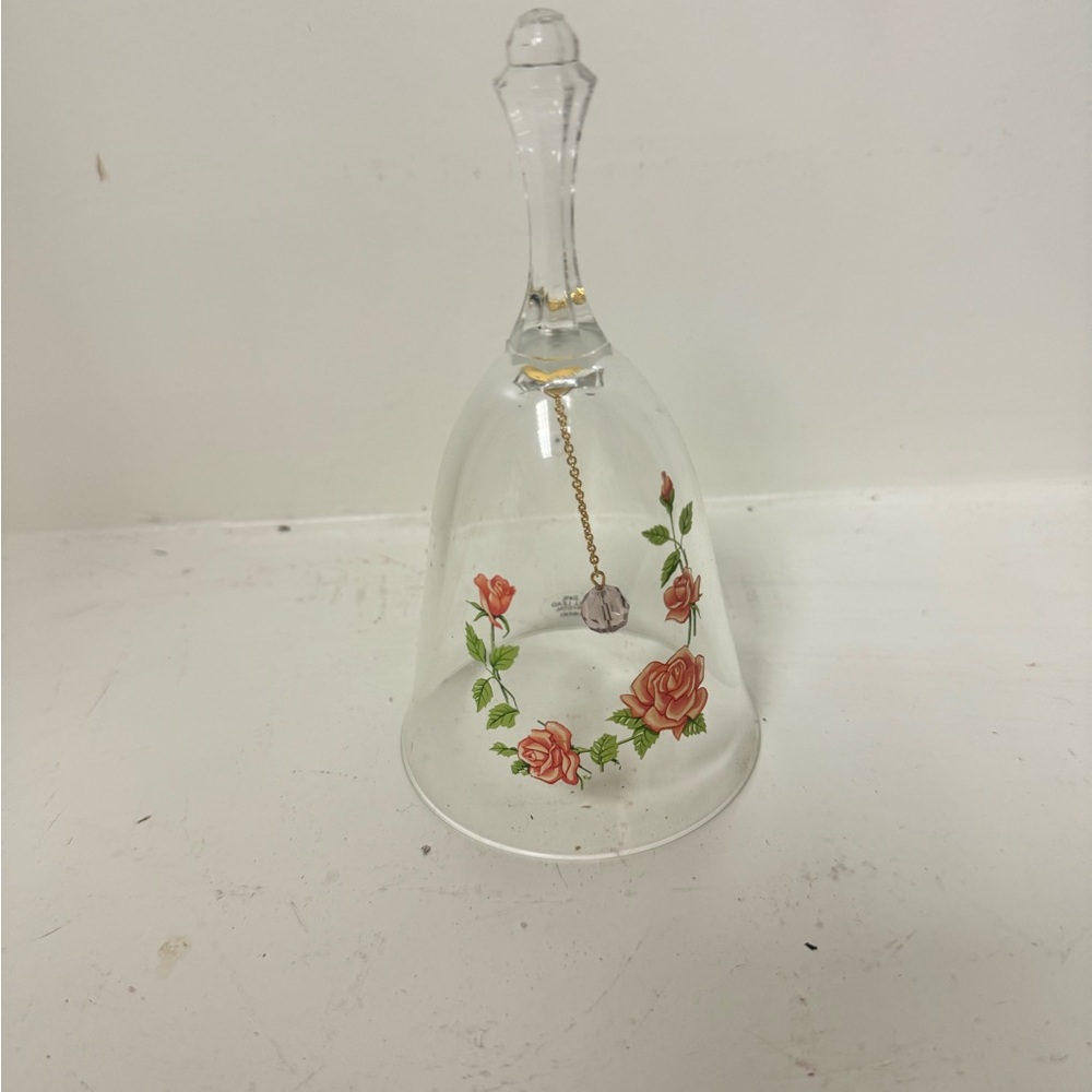 Vintage Pink Rose Dinner bell